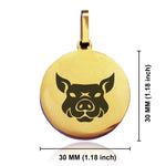 Stainless Steel Year of the Pig Zodiac Round Medallion Pendant