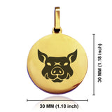 Stainless Steel Year of the Pig Zodiac Round Medallion Keychain