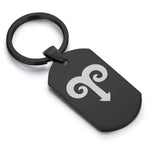 Stainless Steel Astrology Aries (Ram) Sign Dog Tag Keychain - Comfort Zone Studios