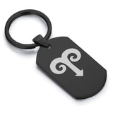 Stainless Steel Astrology Aries (Ram) Sign Dog Tag Keychain - Comfort Zone Studios