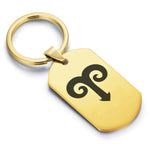 Stainless Steel Astrology Aries (Ram) Sign Dog Tag Keychain - Comfort Zone Studios