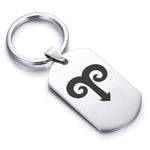 Stainless Steel Astrology Aries (Ram) Sign Dog Tag Keychain - Comfort Zone Studios