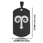 Stainless Steel Astrology Aries (Ram) Sign Dog Tag Keychain - Comfort Zone Studios