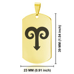 Stainless Steel Astrology Aries (Ram) Sign Dog Tag Keychain - Comfort Zone Studios
