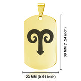 Stainless Steel Astrology Aries (Ram) Sign Dog Tag Keychain - Comfort Zone Studios