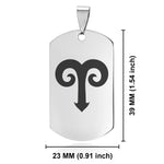 Stainless Steel Astrology Aries (Ram) Sign Dog Tag Keychain - Comfort Zone Studios