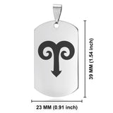 Stainless Steel Astrology Aries (Ram) Sign Dog Tag Keychain - Comfort Zone Studios