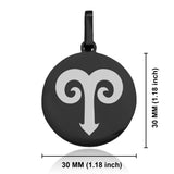 Stainless Steel Astrology Aries (Ram) Sign Round Medallion Keychain