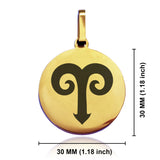 Stainless Steel Astrology Aries (Ram) Sign Round Medallion Keychain