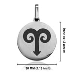 Stainless Steel Astrology Aries (Ram) Sign Round Medallion Pendant
