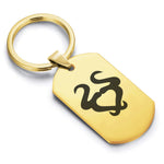 Stainless Steel Astrology Taurus (Bull) Sign Dog Tag Keychain - Comfort Zone Studios