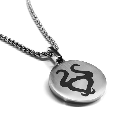 Stainless Steel Astrology Taurus (Bull) Sign Round Medallion Pendant