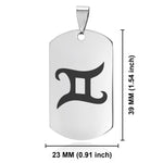 Stainless Steel Astrology Gemini (Twins) Sign Dog Tag Keychain - Comfort Zone Studios
