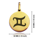 Stainless Steel Astrology Gemini (Twins) Sign Round Medallion Pendant