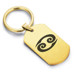 Stainless Steel Astrology Cancer (Crab) Sign Dog Tag Keychain - Comfort Zone Studios