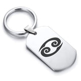 Stainless Steel Astrology Cancer (Crab) Sign Dog Tag Keychain - Comfort Zone Studios