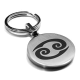 Stainless Steel Astrology Cancer (Crab) Sign Round Medallion Keychain