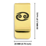 Stainless Steel Astrology Cancer (Crab) Sign Classic Slim Money Clip