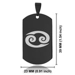 Stainless Steel Astrology Cancer (Crab) Sign Dog Tag Keychain - Comfort Zone Studios