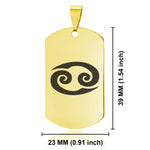 Stainless Steel Astrology Cancer (Crab) Sign Dog Tag Keychain - Comfort Zone Studios