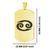 Stainless Steel Astrology Cancer (Crab) Sign Dog Tag Keychain - Comfort Zone Studios