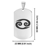 Stainless Steel Astrology Cancer (Crab) Sign Dog Tag Keychain - Comfort Zone Studios