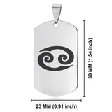 Stainless Steel Astrology Cancer (Crab) Sign Dog Tag Keychain - Comfort Zone Studios