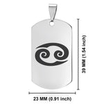Stainless Steel Astrology Cancer (Crab) Sign Dog Tag Pendant - Comfort Zone Studios