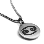 Stainless Steel Astrology Cancer (Crab) Sign Round Medallion Pendant