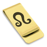 Stainless Steel Astrology Leo (Lion) Sign Classic Slim Money Clip