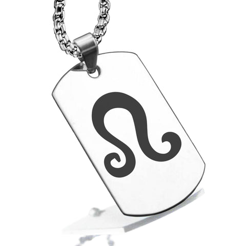 Stainless Steel Astrology Leo (Lion) Sign Dog Tag Pendant - Comfort Zone Studios