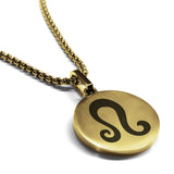 Stainless Steel Astrology Leo (Lion) Sign Round Medallion Pendant
