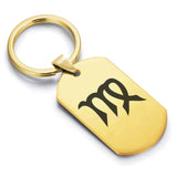 Stainless Steel Astrology Virgo (Maiden) Sign Dog Tag Keychain - Comfort Zone Studios