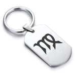 Stainless Steel Astrology Virgo (Maiden) Sign Dog Tag Keychain - Comfort Zone Studios