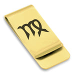 Stainless Steel Astrology Virgo (Maiden) Sign Classic Slim Money Clip