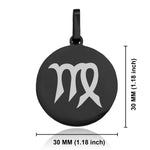 Stainless Steel Astrology Virgo (Maiden) Sign Round Medallion Pendant