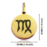 Stainless Steel Astrology Virgo (Maiden) Sign Round Medallion Pendant