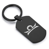 Stainless Steel Astrology Libra (Scales) Sign Dog Tag Keychain - Comfort Zone Studios