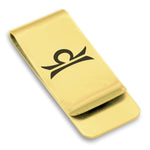 Stainless Steel Astrology Libra (Scales) Sign Classic Slim Money Clip