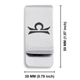 Stainless Steel Astrology Libra (Scales) Sign Classic Slim Money Clip
