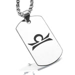 Stainless Steel Astrology Libra (Scales) Sign Dog Tag Pendant - Comfort Zone Studios