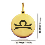 Stainless Steel Astrology Libra (Scales) Sign Round Medallion Pendant