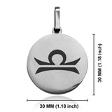 Stainless Steel Astrology Libra (Scales) Sign Round Medallion Pendant