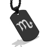 Stainless Steel Astrology Scorpio (Scorpion) Sign Dog Tag Pendant - Comfort Zone Studios