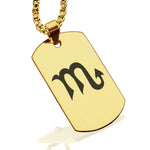 Stainless Steel Astrology Scorpio (Scorpion) Sign Dog Tag Pendant - Comfort Zone Studios