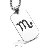 Stainless Steel Astrology Scorpio (Scorpion) Sign Dog Tag Pendant - Comfort Zone Studios