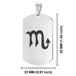 Stainless Steel Astrology Scorpio (Scorpion) Sign Dog Tag Keychain - Comfort Zone Studios