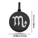 Stainless Steel Astrology Scorpio (Scorpion) Sign Round Medallion Keychain
