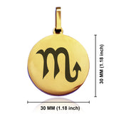 Stainless Steel Astrology Scorpio (Scorpion) Sign Round Medallion Keychain