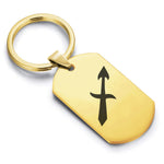 Stainless Steel Astrology Sagittarius (Centaur Archer) Sign Dog Tag Keychain - Comfort Zone Studios